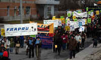 Dans la rue pour le droit au logement in Gatineau, QUEBEC, december 2009