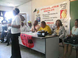 Isabel Tejada, representante de la CNUS, Confederación de Trabajadores Unitarios y de la Asamblea de los Pueblos del Caribe