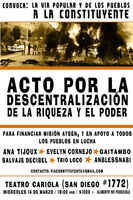 Santiago, Chile. Acto Por la Descentralización de la Riqueza y el Poder